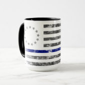 BLUE LINE  Betsy Ross Amerikaanse vlag Mok (Voorkant links)