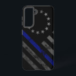 Blue Line  Betsy Ross Amerikaanse vlag Samsung Galaxy Hoesje<br><div class="desc">Show uw steun voor onze eerste hulpverleners! Politie,  brand en redding,  en EMT beschikbaar!</div>