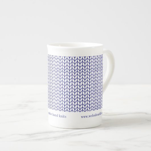 BLUE LINE BREI Bedrijfs ID Bone China Mok (Voorkant rechts)