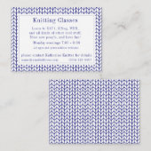 BLUE LINE BREI "Knitting Classes" Visitekaartje Notitiekaartje (Voorkant / Achterkant)