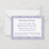 BLUE LINE BREI "Knitting Classes" Visitekaartje Notitiekaartje (Voorkant)