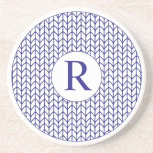 BLUE LINE BREI Ronde zandsteen onderzetter + Initi