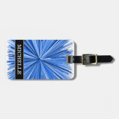 Blue Line Burst Pattern + Custom Name Bagagelabel (Voorkant horizontaal)