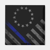 Blue Line First Responder Betsy Ross American Flag Magneet (Voorkant)