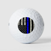 Blue Line Flag Poiliment Support American USA Golfballen (Voorkant)
