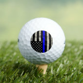 Blue Line Flag Poiliment Support American USA Golfballen (Insitu Shirt)