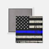 Blue Line Flag Poiliment Support American USA Magneet (Voorkant / Achterkant)