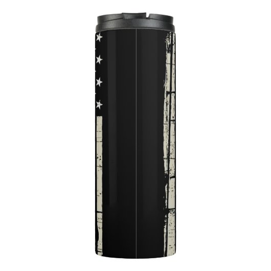 Blue Line Flag Poiliment Support American USA Thermosbeker (Achterkant)