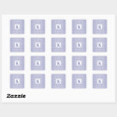 BLUE LINE KNIT Kleine vierkante Stickers + Initiaa (Vel)