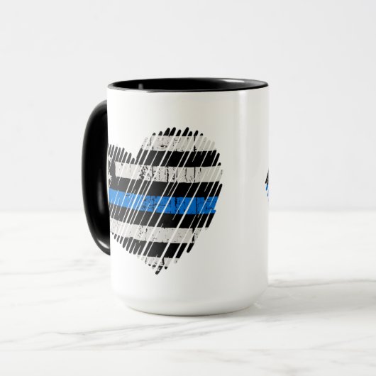 Blue Line Love Mok (Voorkant links)