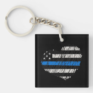 Blue Line Love Sleutelhanger