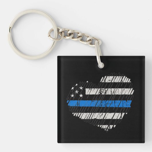 Blue Line Love Sleutelhanger (voorkant)