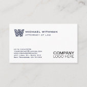 BLUE LINE MONOGRAM  BUSINESS LOGO PROFESSIONAL VISITEKAARTJE (Voorkant)