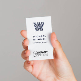 BLUE LINE MONOGRAM CORPORATE LOGO QR CODE VISITEKAARTJE