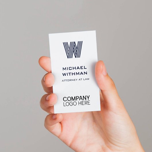 BLUE LINE MONOGRAM CORPORATE LOGO QR CODE VISITEKAARTJE