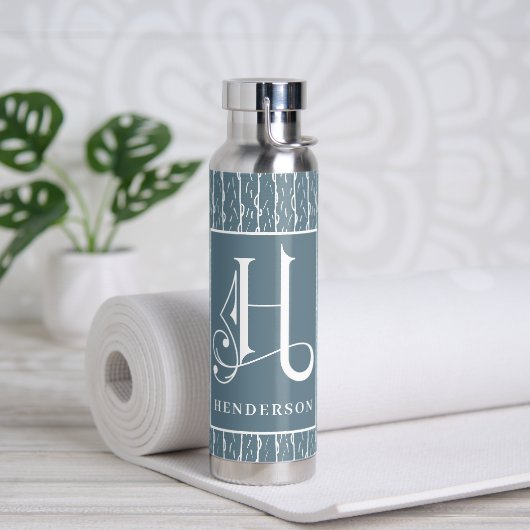 Blue LIne Pattern H Monogram, Waterfles (Yoga)