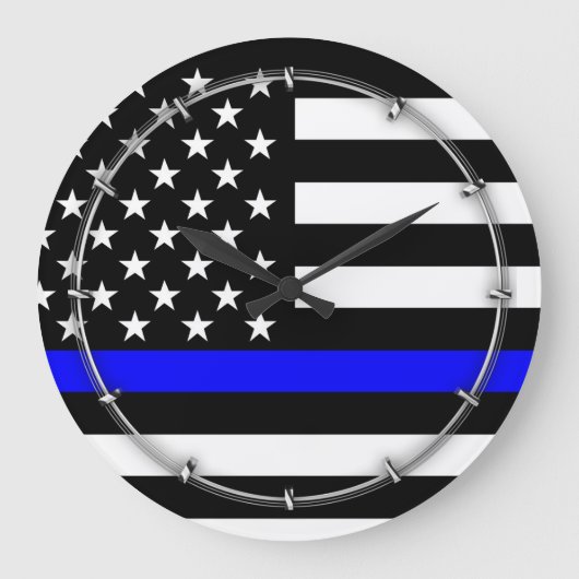 Blue Line US-vlag Grote Klok (Voorkant)