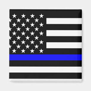 Blue Line US-vlag Magneet