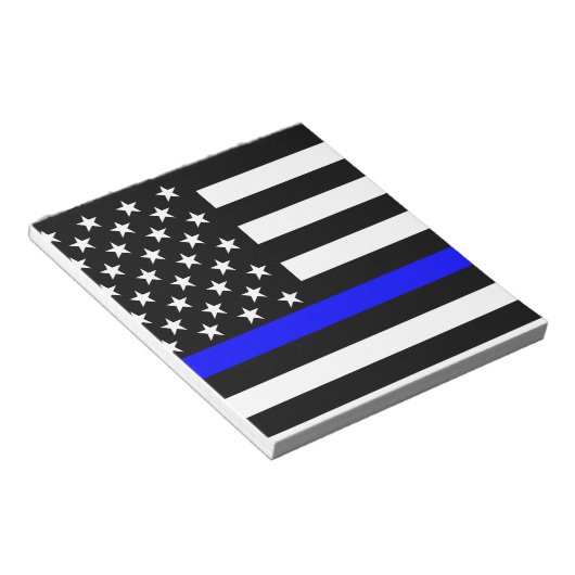 Blue Line US-vlag Notitieblok (Schuin)