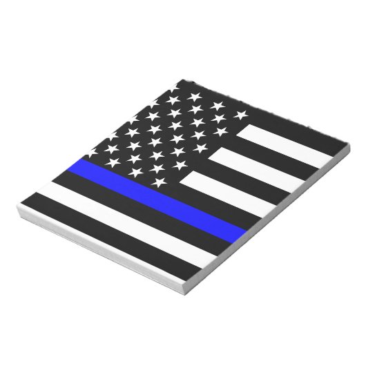 Blue Line US-vlag Notitieblok (Linkerzijde)
