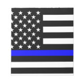 Blue Line US-vlag Notitieblok (Voorkant)