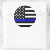 Blue Line US-vlag Ronde Sticker (Tas)