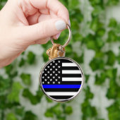 Blue Line US-vlag Sleutelhanger (Hand)