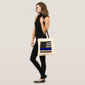 Blue Line US-vlag Tote Bag (Voorkant (model))