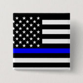 Blue Line US-vlag Vierkante Button 5,1 Cm (Voorkant)