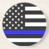 Blue Line US-vlag Zandsteen Onderzetter (Voorkant)