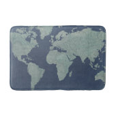 Blue Linen-Wereldkaart Badmat (Voorkant)