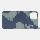 Blue Linen-Wereldkaart Case-Mate iPhone Case (Achterkant (horizontaal))