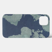 Blue Linen-Wereldkaart Case-Mate iPhone Case (Achterkant (horizontaal))