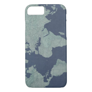 Blue Linen-Wereldkaart Case-Mate iPhone Case