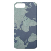 Blue Linen-Wereldkaart Case-Mate iPhone Case (Achterkant)
