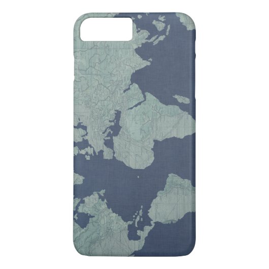 Blue Linen-Wereldkaart Case-Mate iPhone Case (Achterkant)