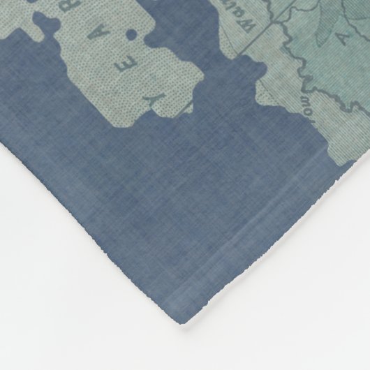 Blue Linen-Wereldkaart Fleece Deken (Hoek)