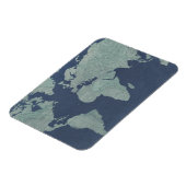 Blue Linen-Wereldkaart Magneet (Linkerzijde)