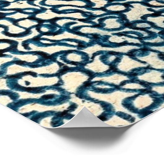 Blue Lines Abstracte kunst Poster (Hoek)