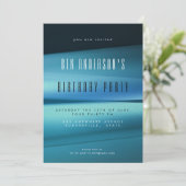 Blue Lines Modern professioneel Mannen verjaardags Kaart (Staand voorkant)