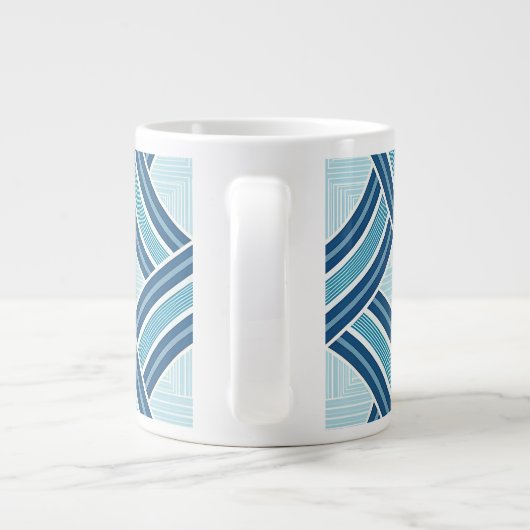 Blue Lines Pattern Grote Koffiekop (Achterkant)