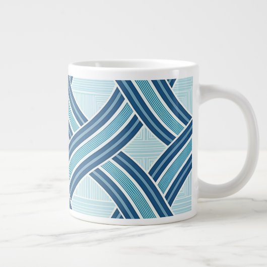 Blue Lines Pattern Grote Koffiekop (Rechts)