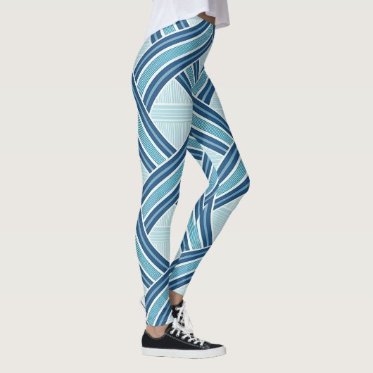 Blue Lines Pattern Leggings (Rechts)
