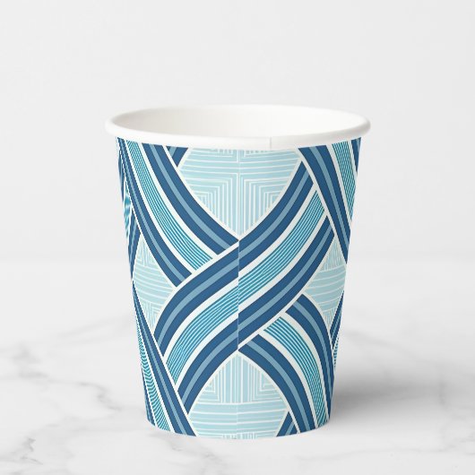 Blue Lines Pattern Papieren Bekers (Rechts)
