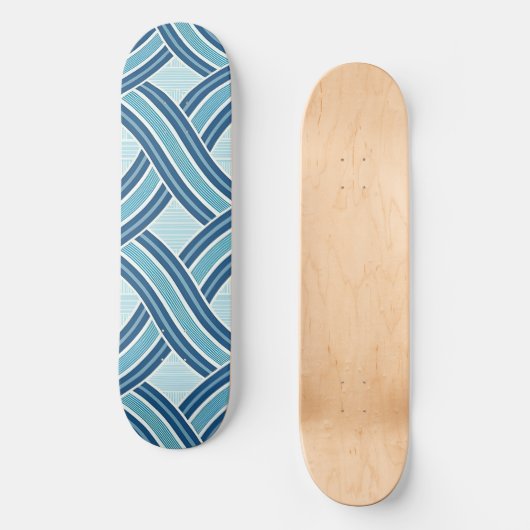 Blue Lines Pattern Persoonlijk Skateboard (Voorkant)