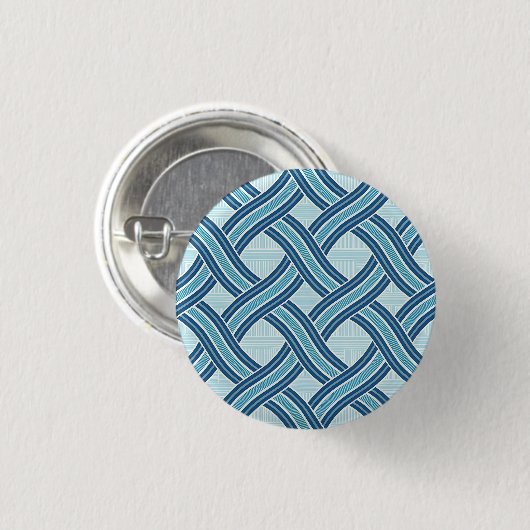 Blue Lines Pattern Ronde Button 3,2 Cm (Voorkant /achterkant)