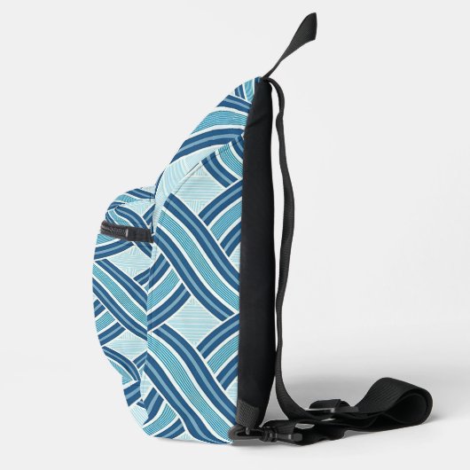 Blue Lines Pattern Sling Bag (Rechts)