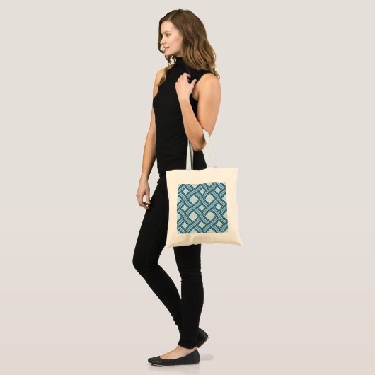 Blue Lines Pattern Tote Bag (Voorkant (model))