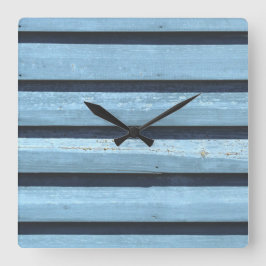 Blue Lines Square Wall klok