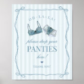 Blue Lingerie Bachelorette Panties Please Sign Poster (Voorkant)